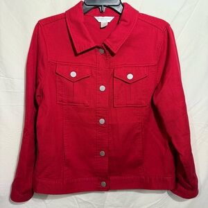 Christopher & Banks Bold Red Cotton Jacket Size P/M